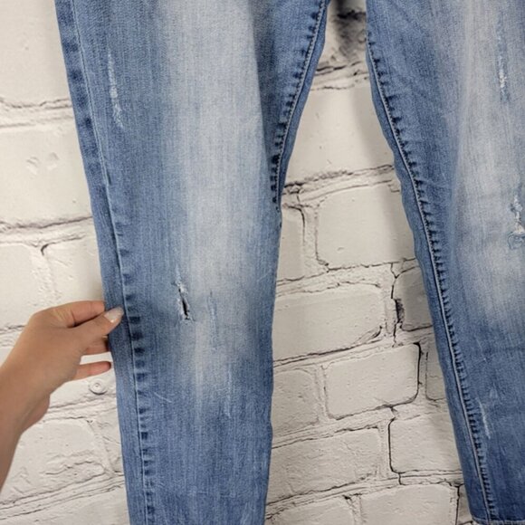 Kut From the Kloth Womens 8 Med Wash Mid Rise Distressed Denim Straight Leg Jean - Picture 2 of 8